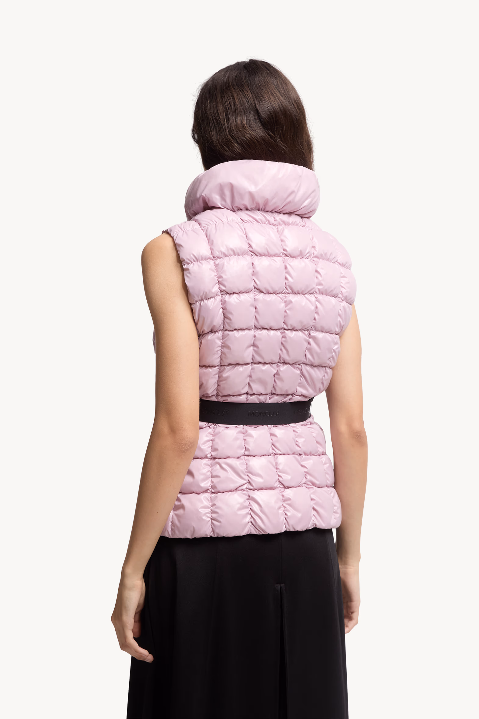 Chaleco plumífero con acolchado a cuadros Emilion Mujer Rosado Moncler 5